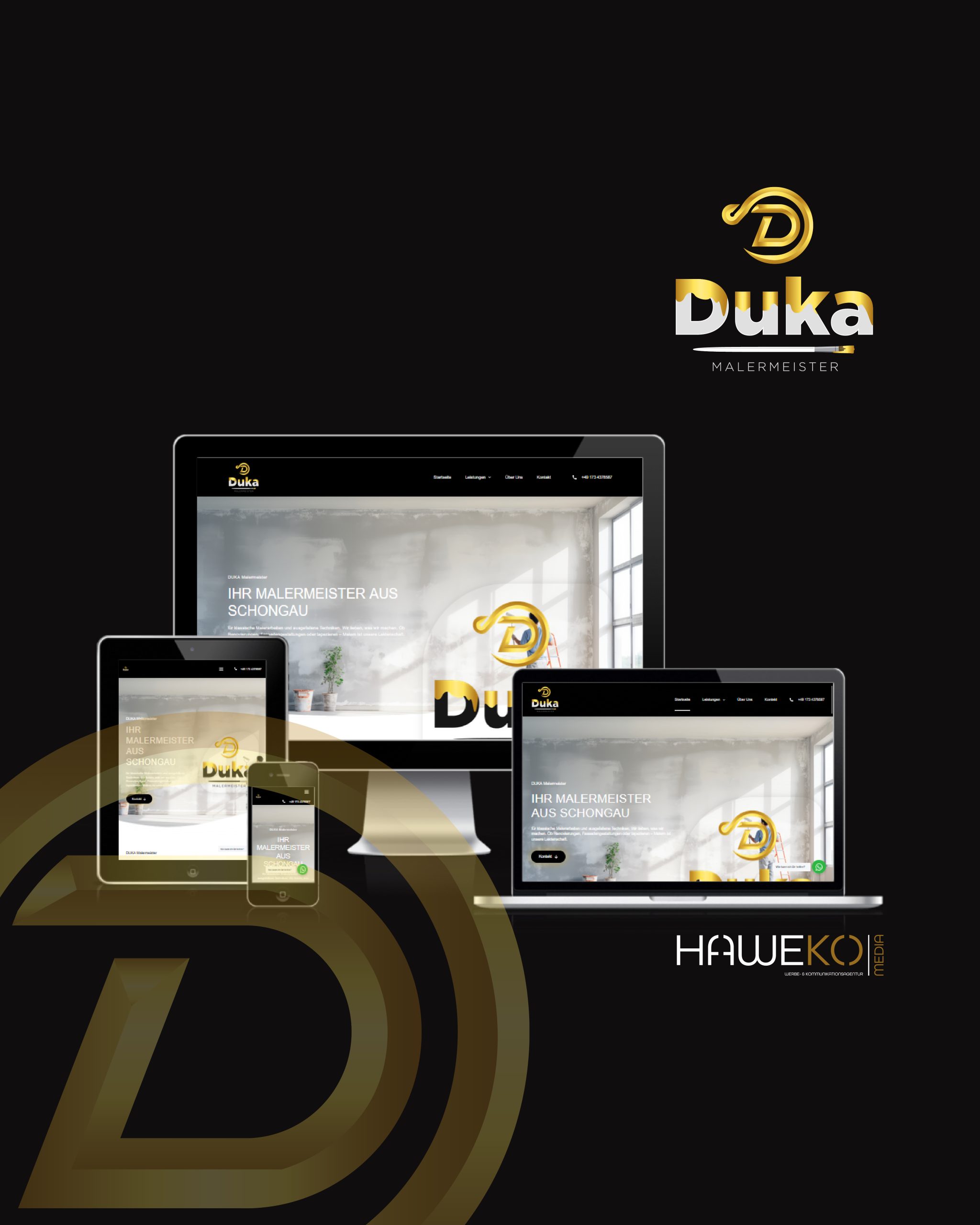 Neue Referenz, neue Website, DUKA-Malermeister ab jetzt auch im Internet zu finden.