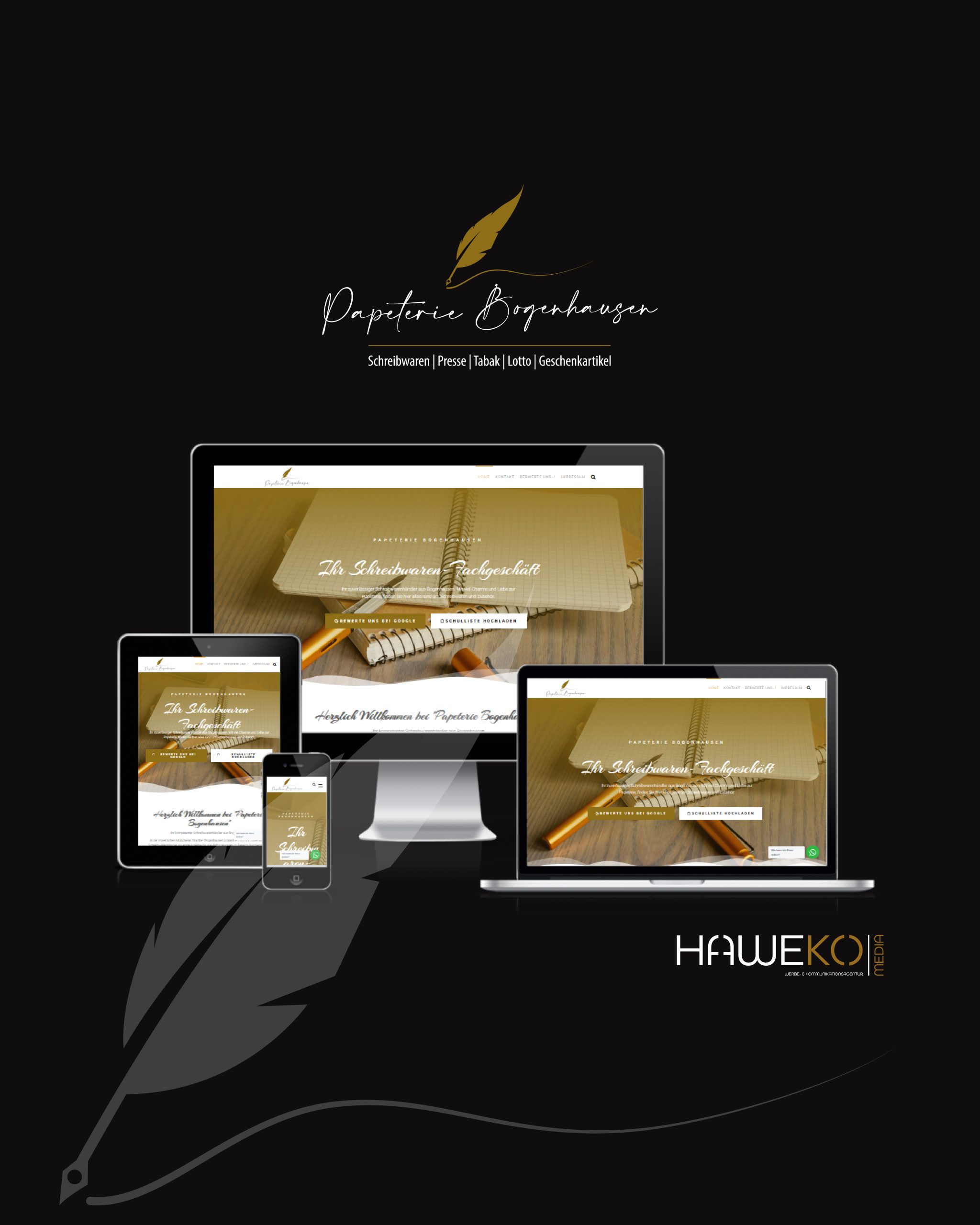 Neue Referenz, neue Website, Papeterie-Bogenhausen ab jetzt auch im Internet zu finden.